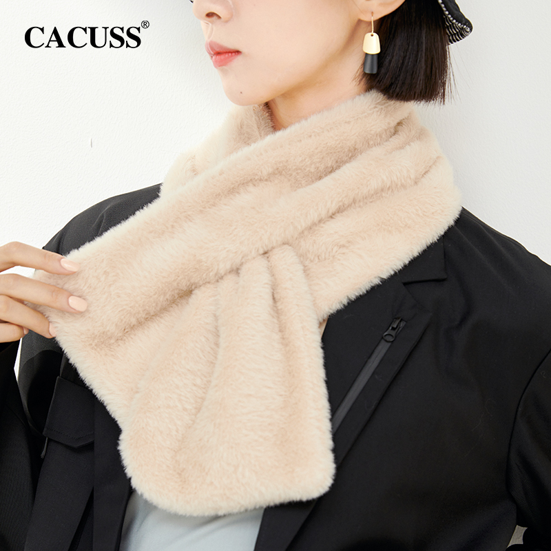 Cacuss网红时尚可爱毛绒围巾百搭女士学生秋冬季加厚insW421013