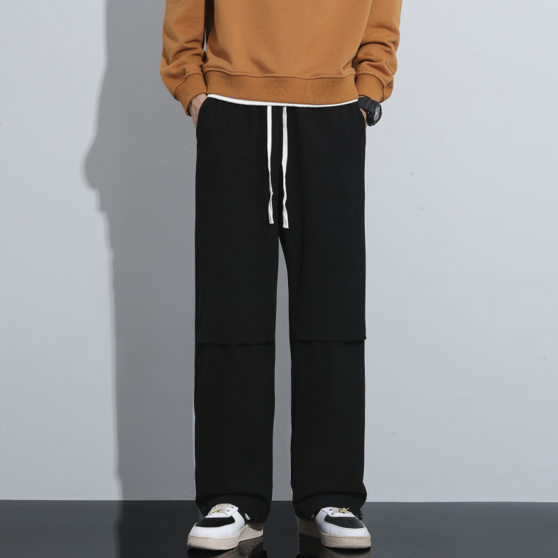 直筒裤子男士春秋季新款潮牌大码男装卫裤潮流高级感运动休闲长裤