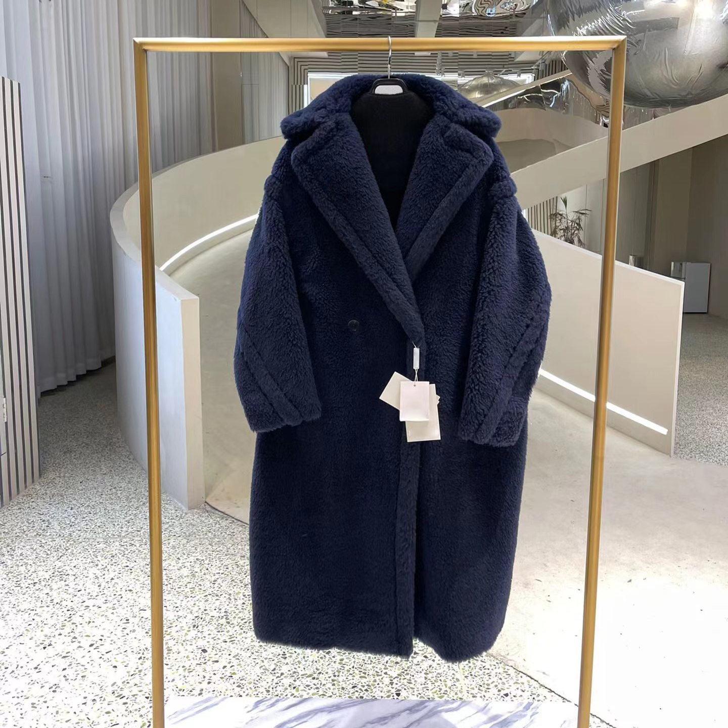 秋冬新款泰迪熊羊驼毛中长款毛呢大衣外套MA3SYGZ0246