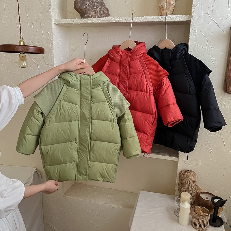 女童羽绒服冬装新款洋气儿童羽绒服中长款保暖外套