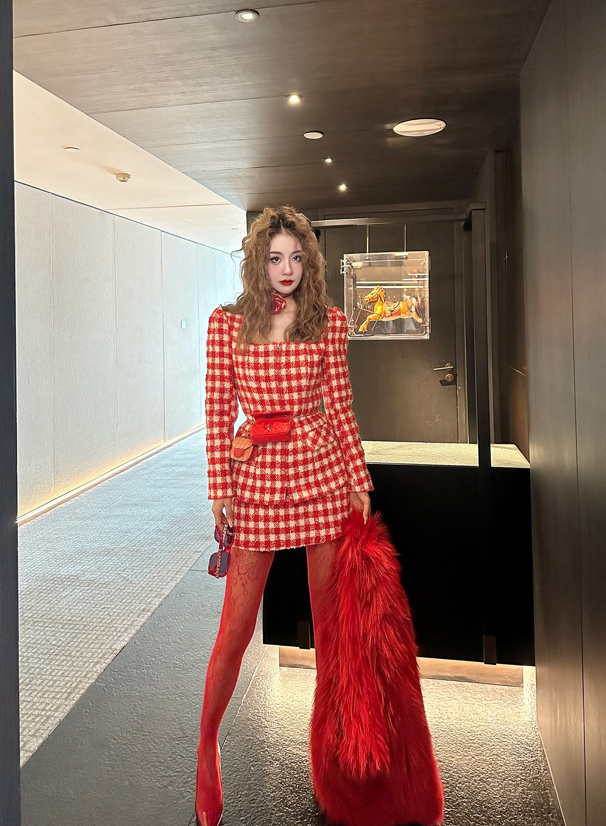 MyloveLeo 2023秋冬"情窦初开的千鸟格“半裙套装（裙长40）