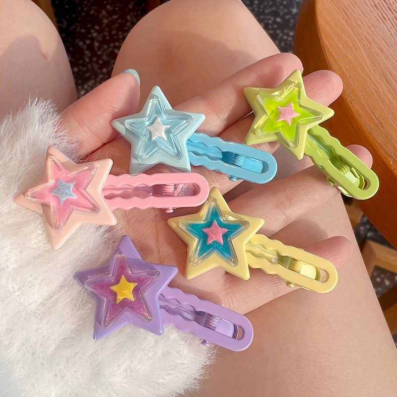可爱甜酷多巴胺星星bb夹ins甜妹y2k五角星侧边发卡百搭可爱橘里O