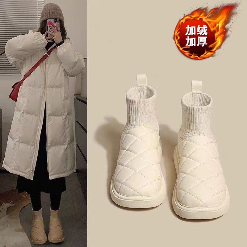 回力瑞雪地靴女鞋子冬季加绒加厚靴子2023新款棉鞋东北面包女棉靴