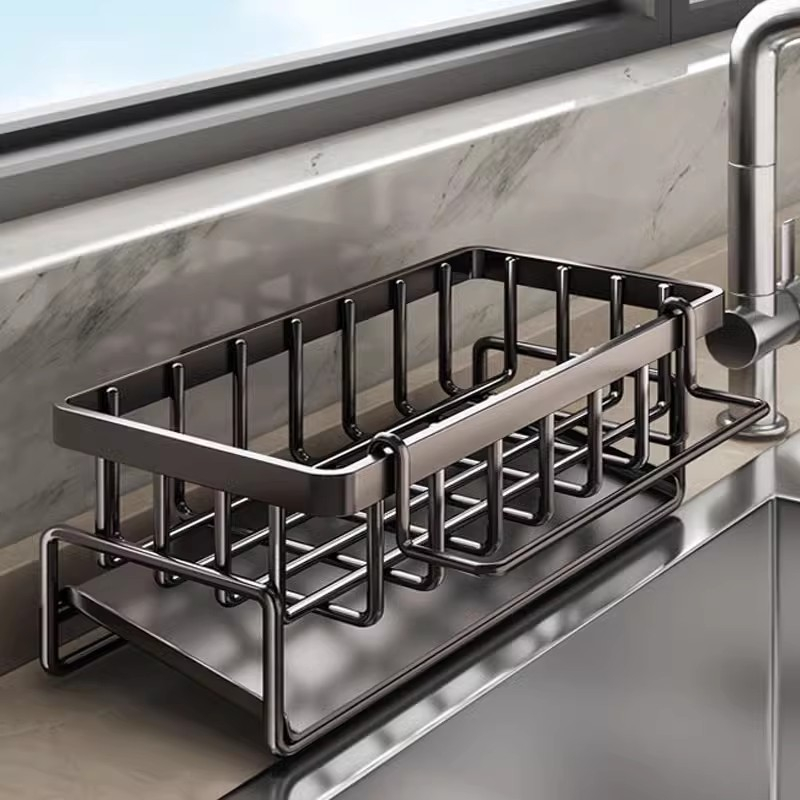 厨房置物架抹布架台面水槽水池沥水架水龙头海绵钢丝球洗碗收纳架
