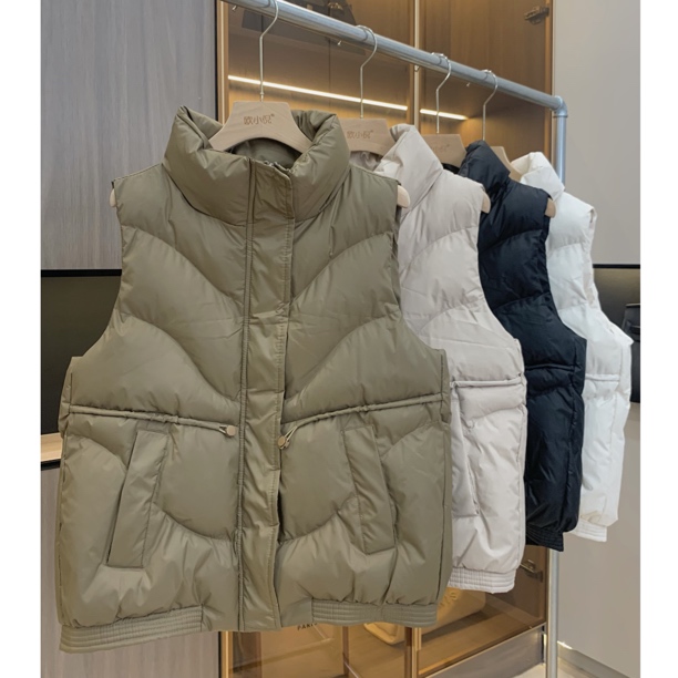 秋冬纯色高档女款立领时尚外穿时髦洋气棉马甲坎肩女外穿百搭874