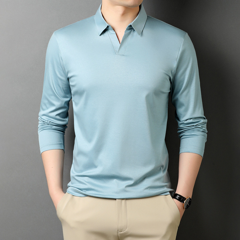 粉丝福利t恤上衣男士长袖休闲商务翻领打底衫