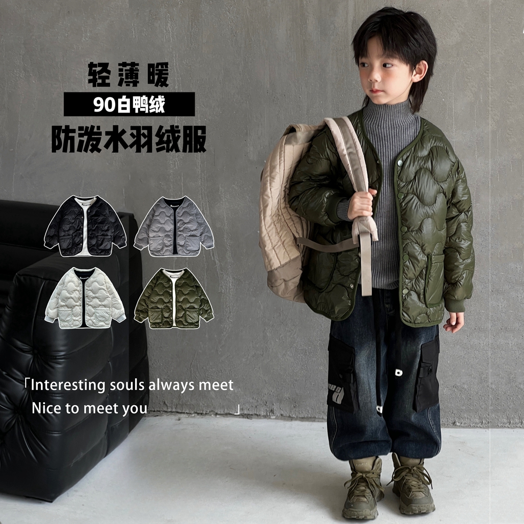 【小暖炉】若大王纯色百搭冬季潮流保暖休闲童装羽绒服 DY-DM003