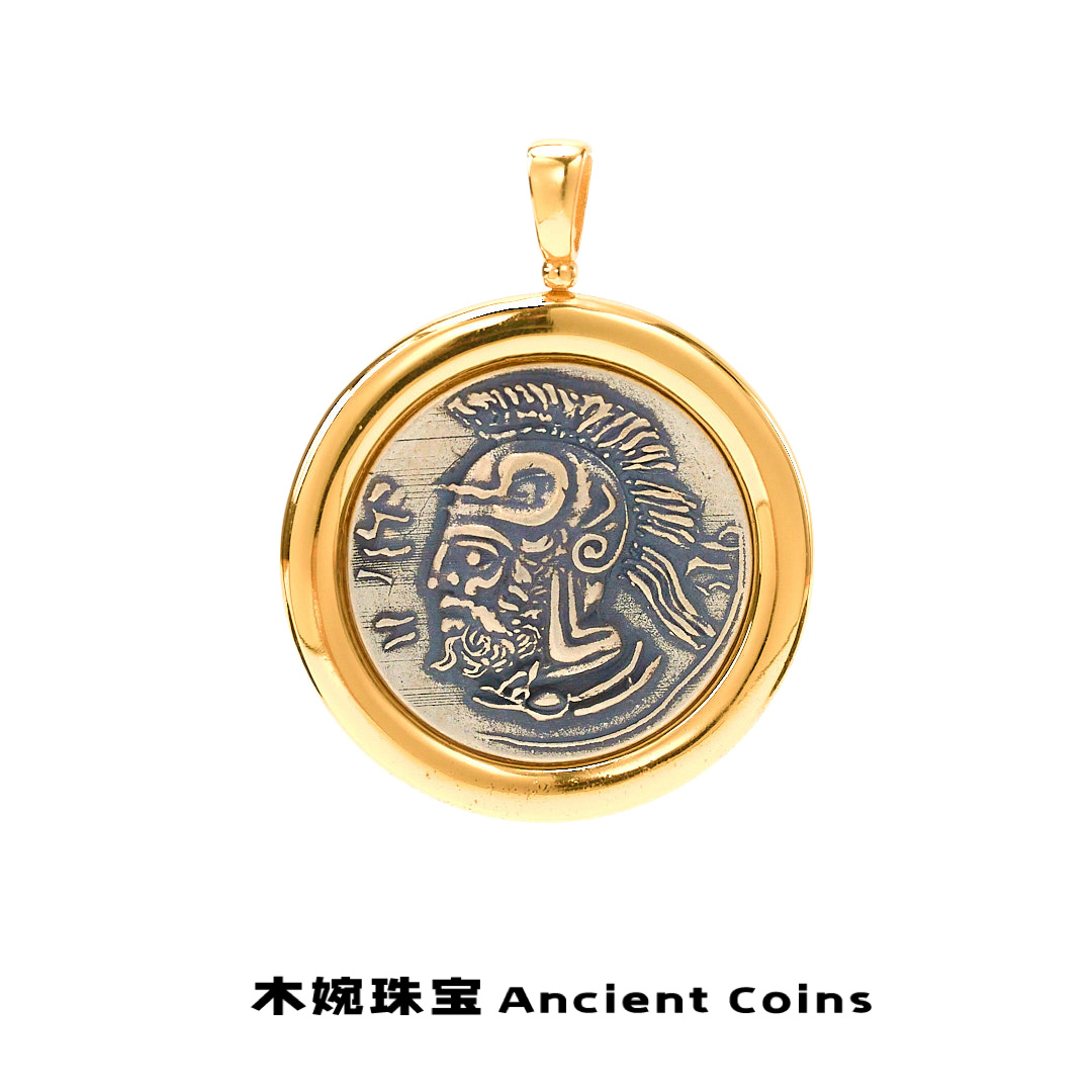 坠链均925银 【战神阿瑞斯】GB-DZ062手工古法ins素款复古风币吊坠