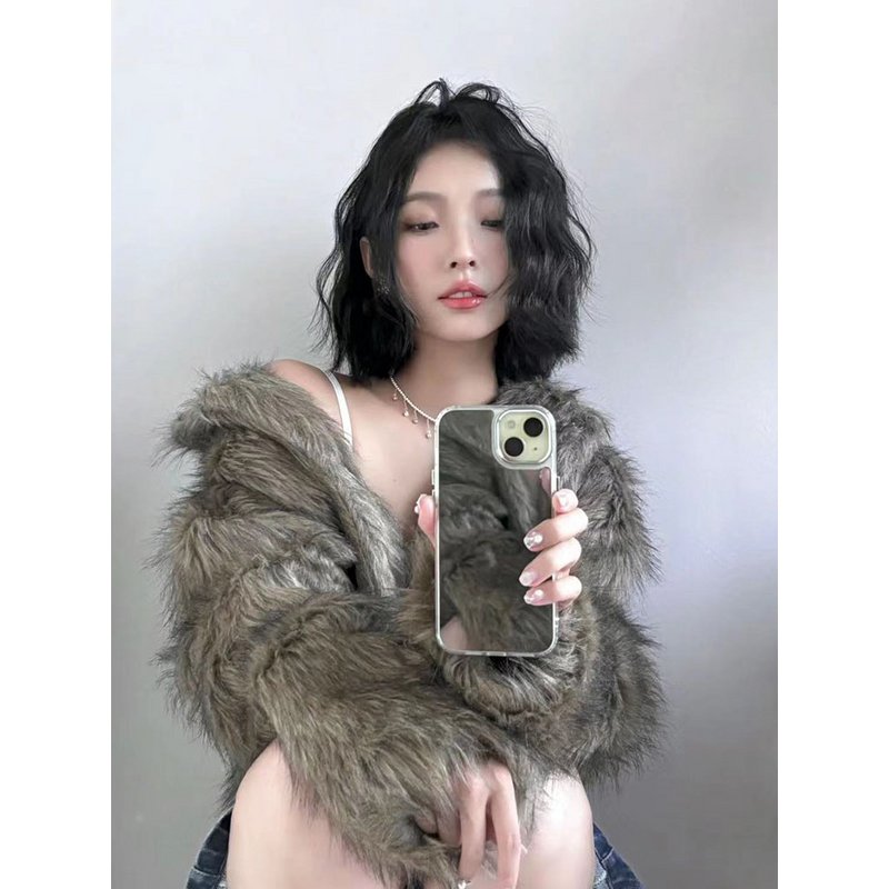 假发短发女全头套自然减龄圆脸玉米烫日常中分短卷发羊毛卷假发套