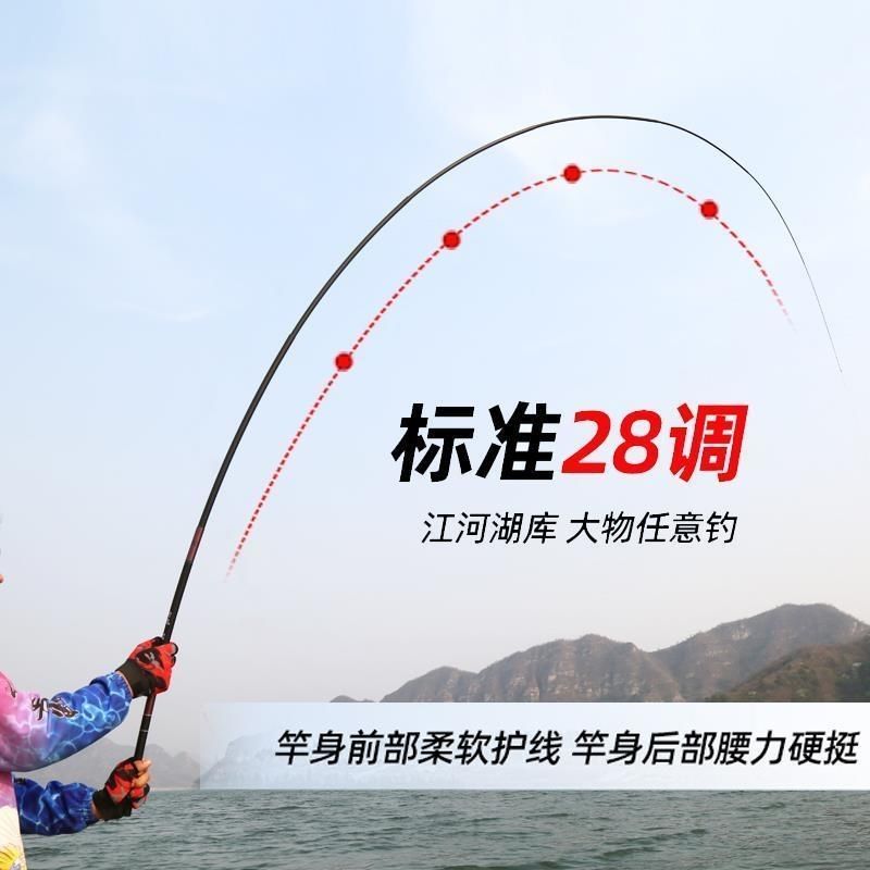 鱼竿手竿黑坑超轻超硬钓鱼竿鲫鱼竿鲤鱼竿短节溪流竿垂钓渔具套装