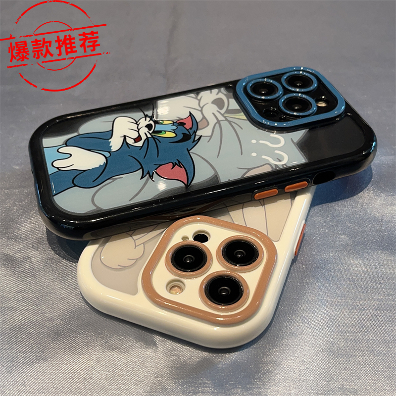 手机壳趣味汤姆猫适用iPhone15情侣杰瑞鼠苹果13promax防摔14全包