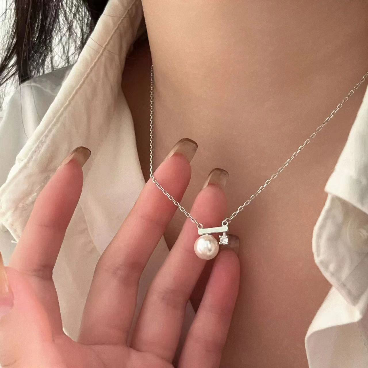 铜合金仿珍珠吊坠 Les oreilles小众设计简约韩版气质温柔项链女