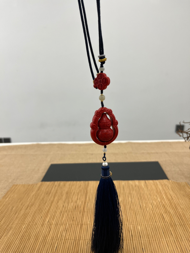 红色朱石少葫芦挂饰