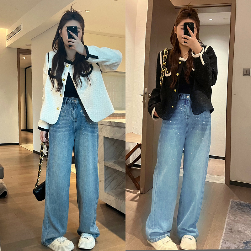 NANXU/楠序源子【顶楼千金】微胖女装 2023秋装小香风外套女YZ10138