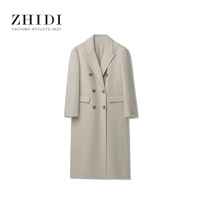 文琪◆ZHIDI【邦尼大衣】带垫肩双面呢大衣女毛呢外套女秋冬中长款