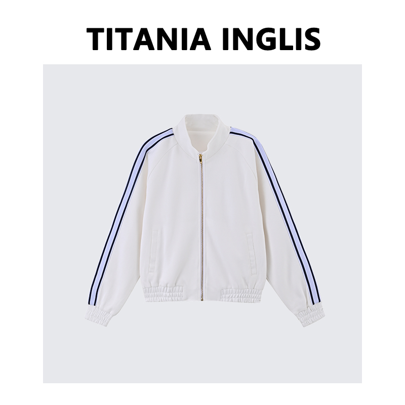 TITANIA INGLIS 初秋季卫衣外套女美式复古运动外衣 D23-6027