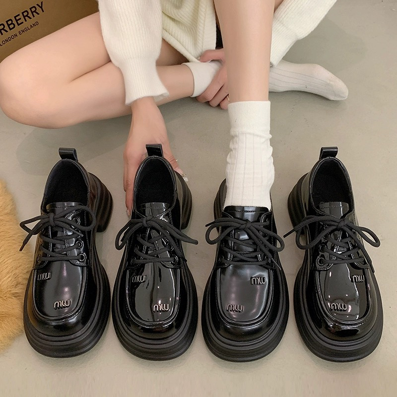 美拉德玛丽苏黑色小皮鞋女2023新款百搭软底JK制服单鞋1818