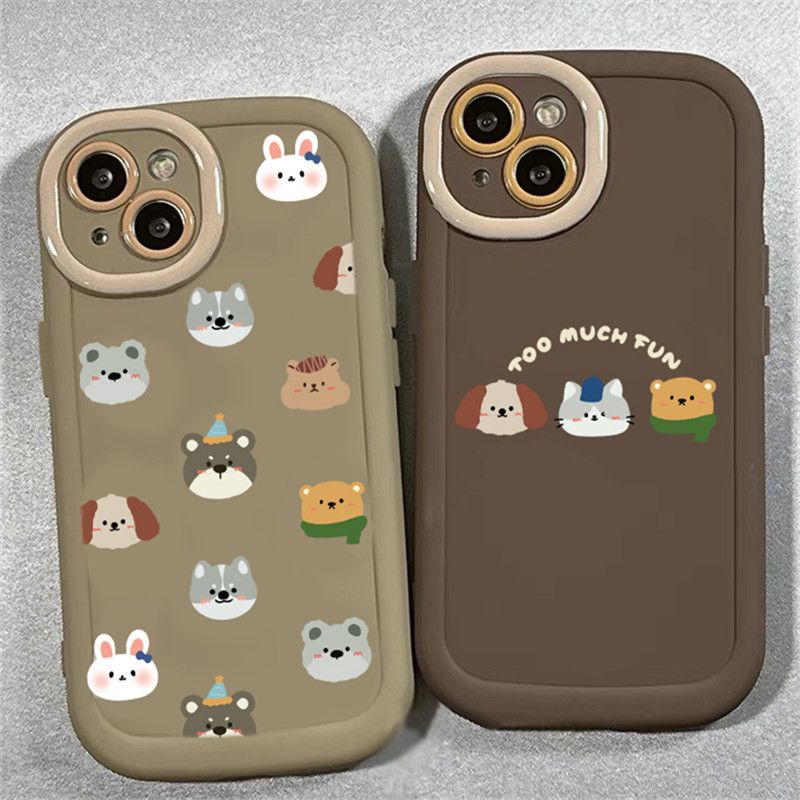 ins风卡通小动物iPhone14苹果15手机壳13promax可爱11磨砂12软壳