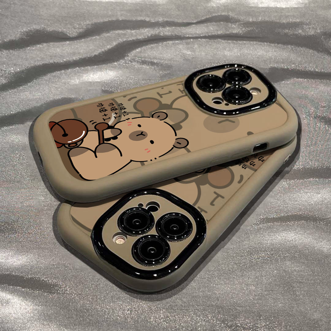 加功德水豚苹果14手机壳iPhone15创意13Promax软壳11趣味12磨砂xs