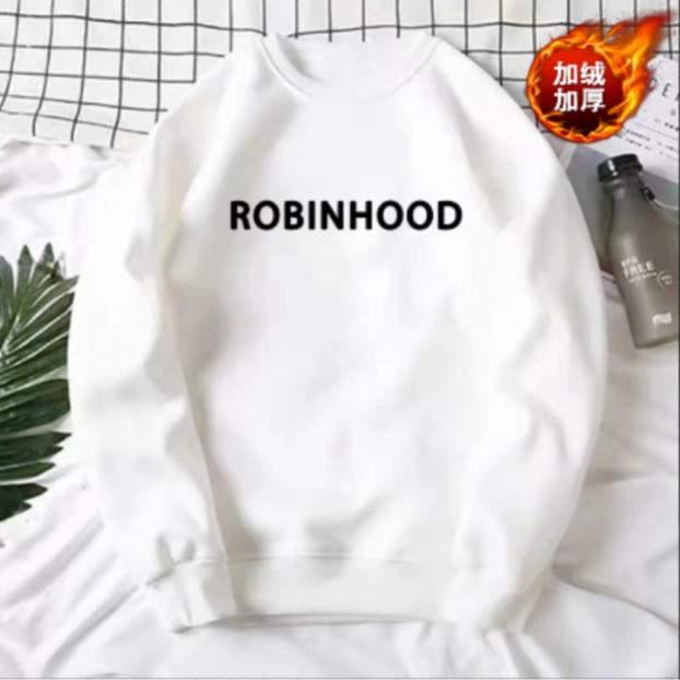 ROBINHOOD/罗宾汉秋新男女同款百搭圆领卫衣透气款印花加绒YM