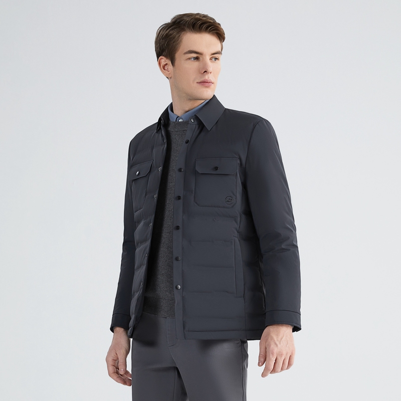 【翻领可拆】柒牌男士羽绒服22冬季新款商务工外套秋冬123E70200