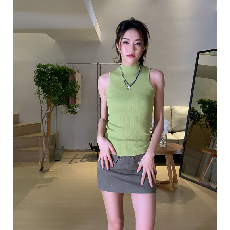 【Y】烦烦推荐 夏季百搭纯欲显瘦纯色针织打底修身背心女 963