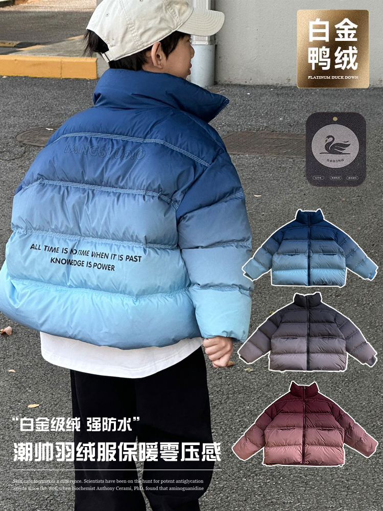 童装羽绒服儿童白鸭绒冬季潮流韩版加厚保暖宽松中大童立领男女童