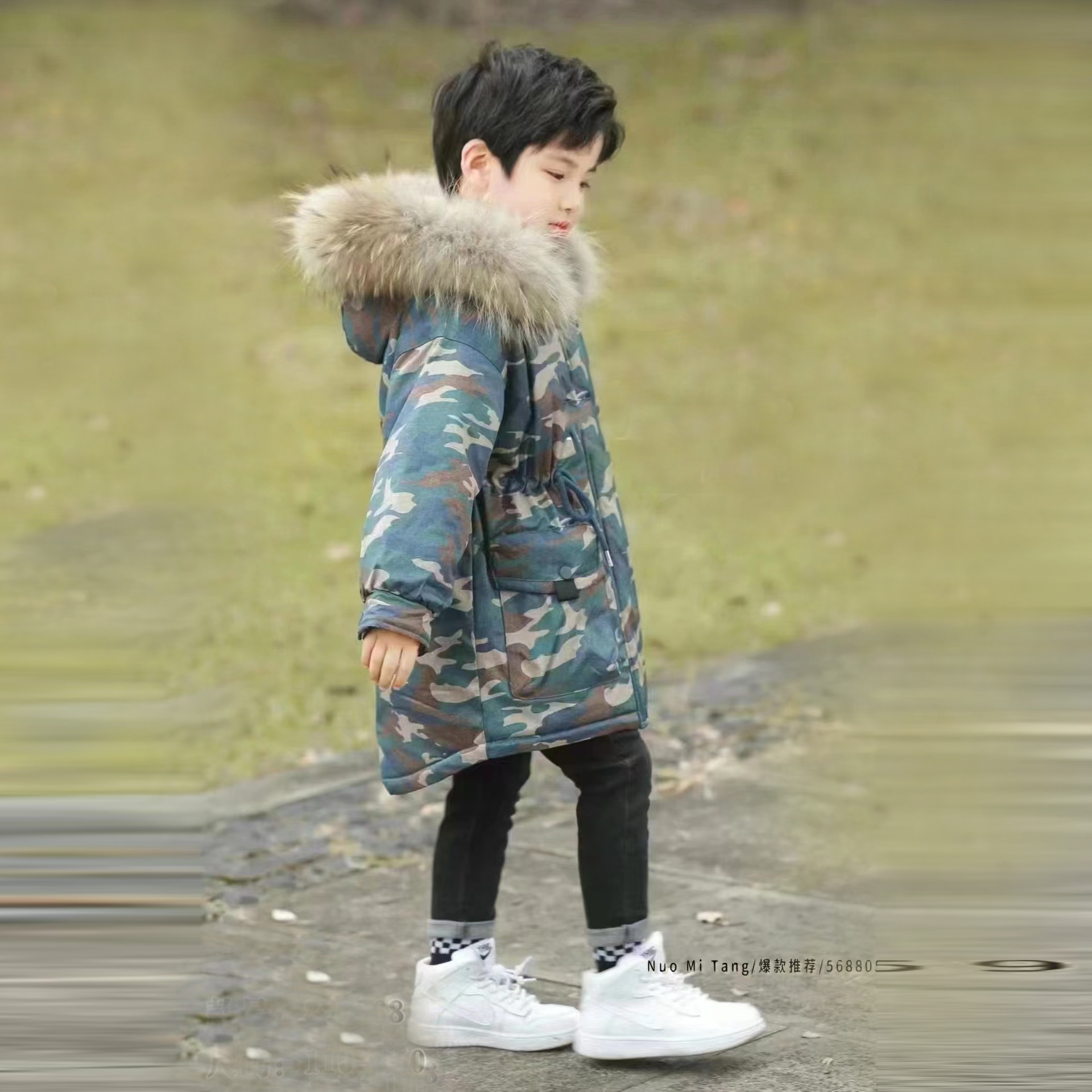 300634童装男童冬季洋气加绒三合一棉服外套2023加绒加厚保暖棉袄