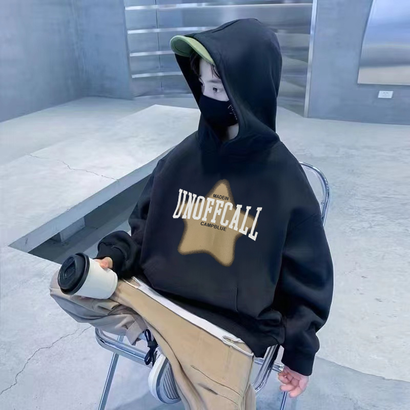 300806童装男童加绒保暖连帽卫衣2024儿童冬季加绒卫衣宝宝打底