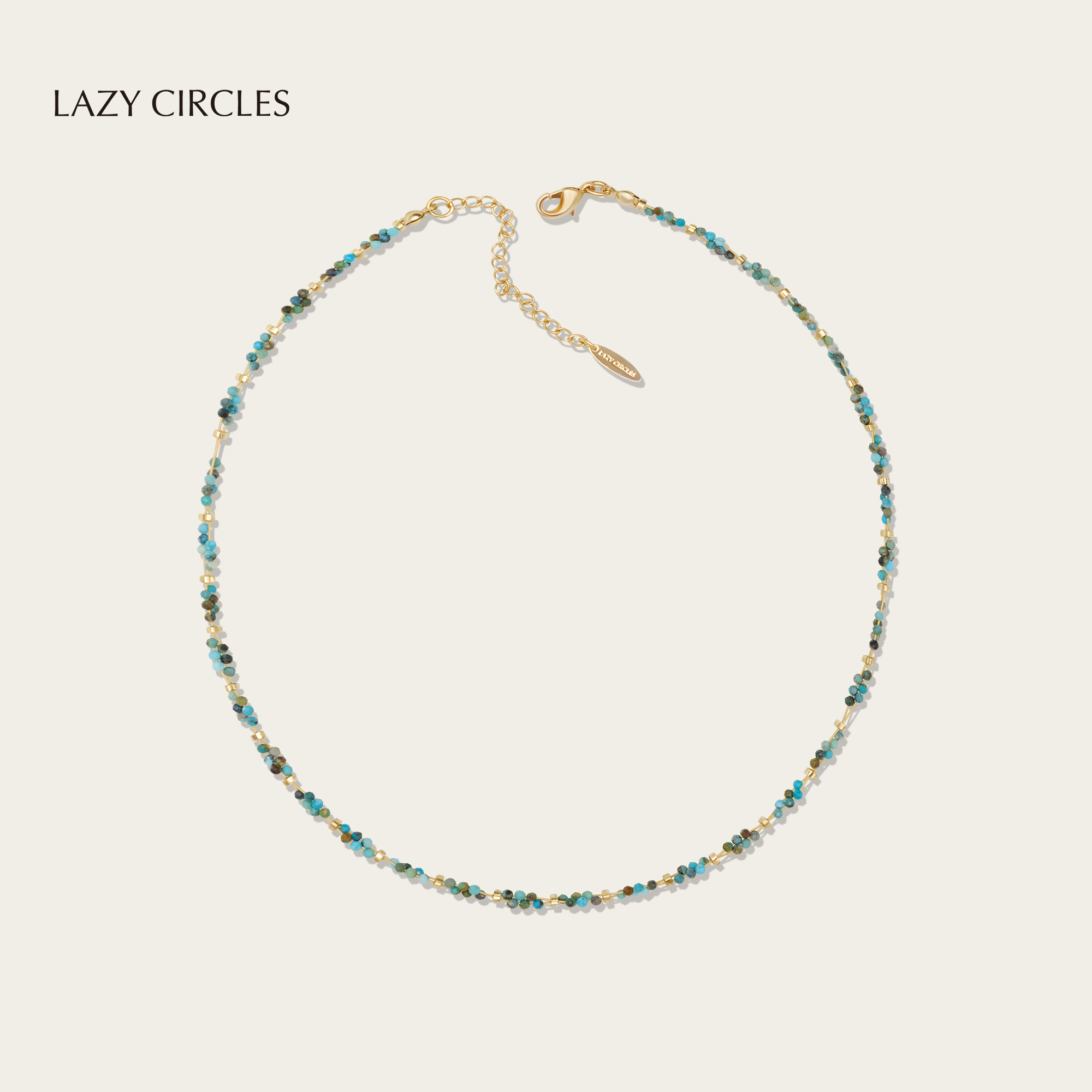 LAZY CIRCLES 非金属项链 天然石缠绕项链手工串珠锁骨链绿色小众