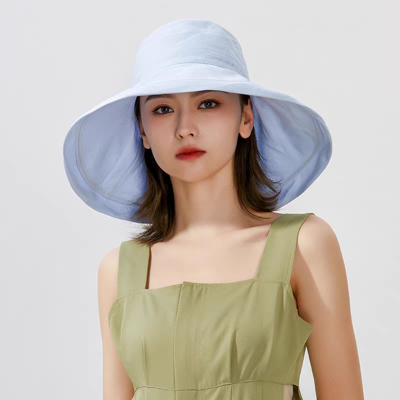 冠戒防晒帽子女春夏遮阳帽棉麻女士大檐女士遮脸防紫外线户外渔夫