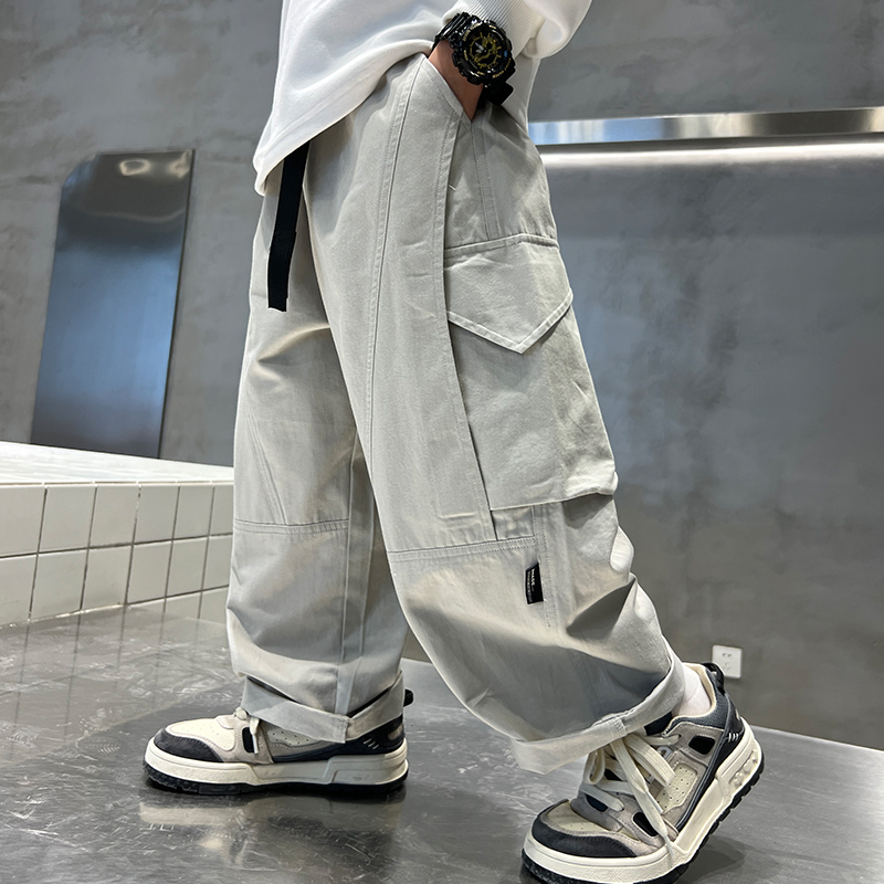 男童裤子春装炸街工装裤宽松新款儿童春秋款中大童男孩春季长裤潮