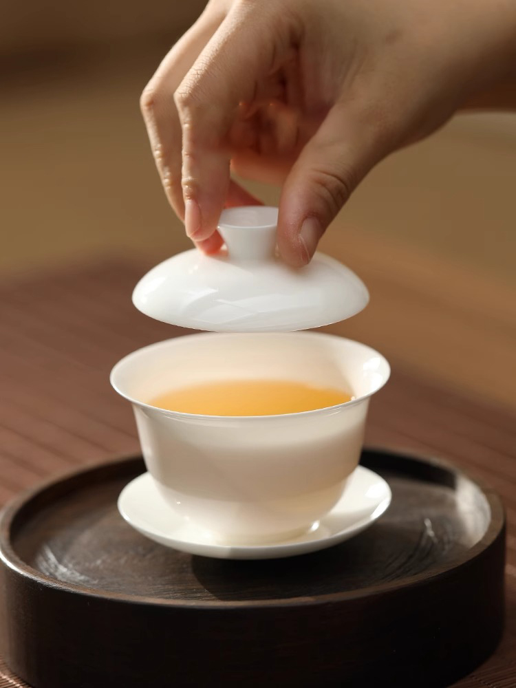 5号链接圆底盖碗2.5寸50ml，2.8寸70ml容量骨瓷薄胎盖碗功夫茶具