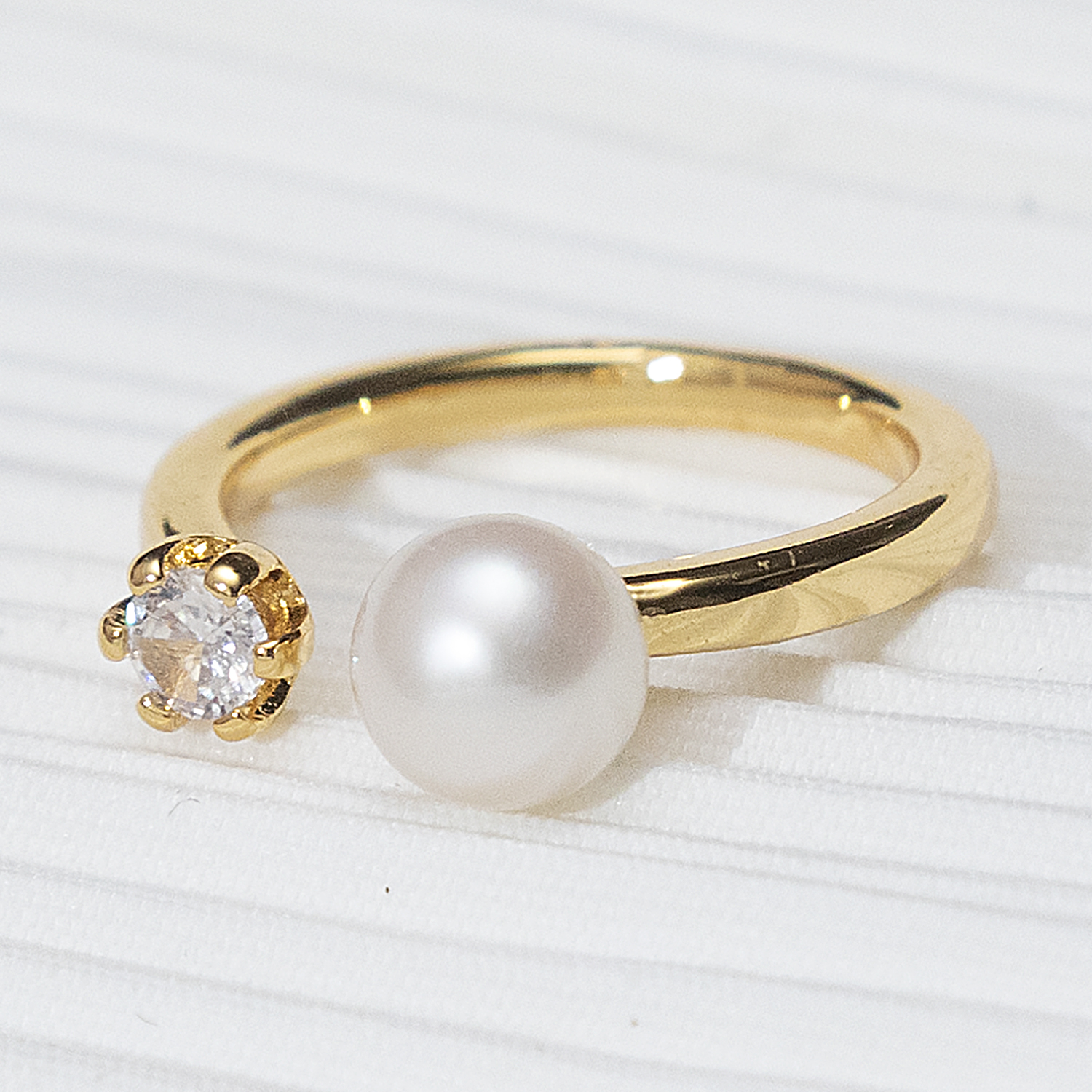 心曼尼【新号宠粉】淡水珍珠简约开口戒指6-7mm