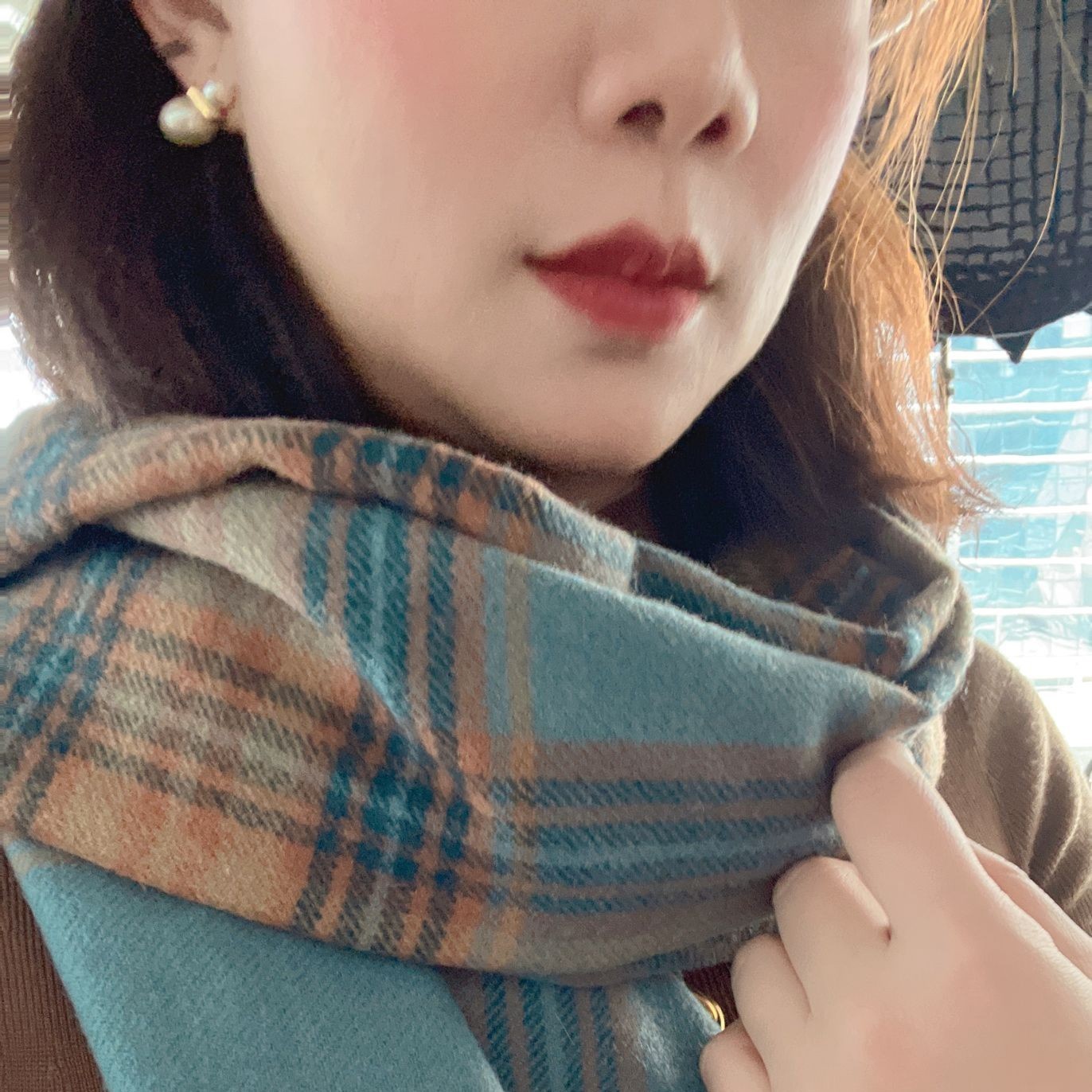 白百合温柔穿搭推荐！韩！羊毛秋冬防风保暖围巾 我我126