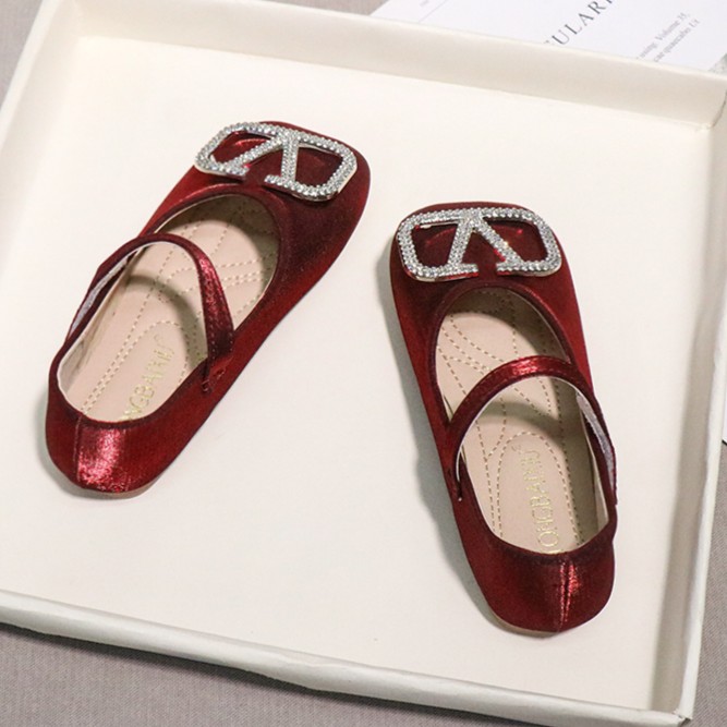 女童水晶公主鞋2024春冬季新款百搭洋气儿童软底鞋舒适小仙女单鞋