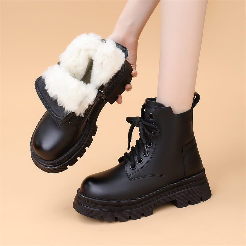 真皮雪地靴女2023新款冬季加绒加厚羊皮毛一体棉鞋厚底爆款短靴子