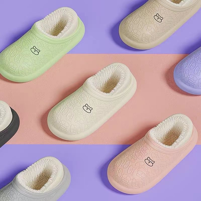 棉拖鞋女士冬季2023新款室内家居厚底保暖防滑情侣家用加绒棉鞋男