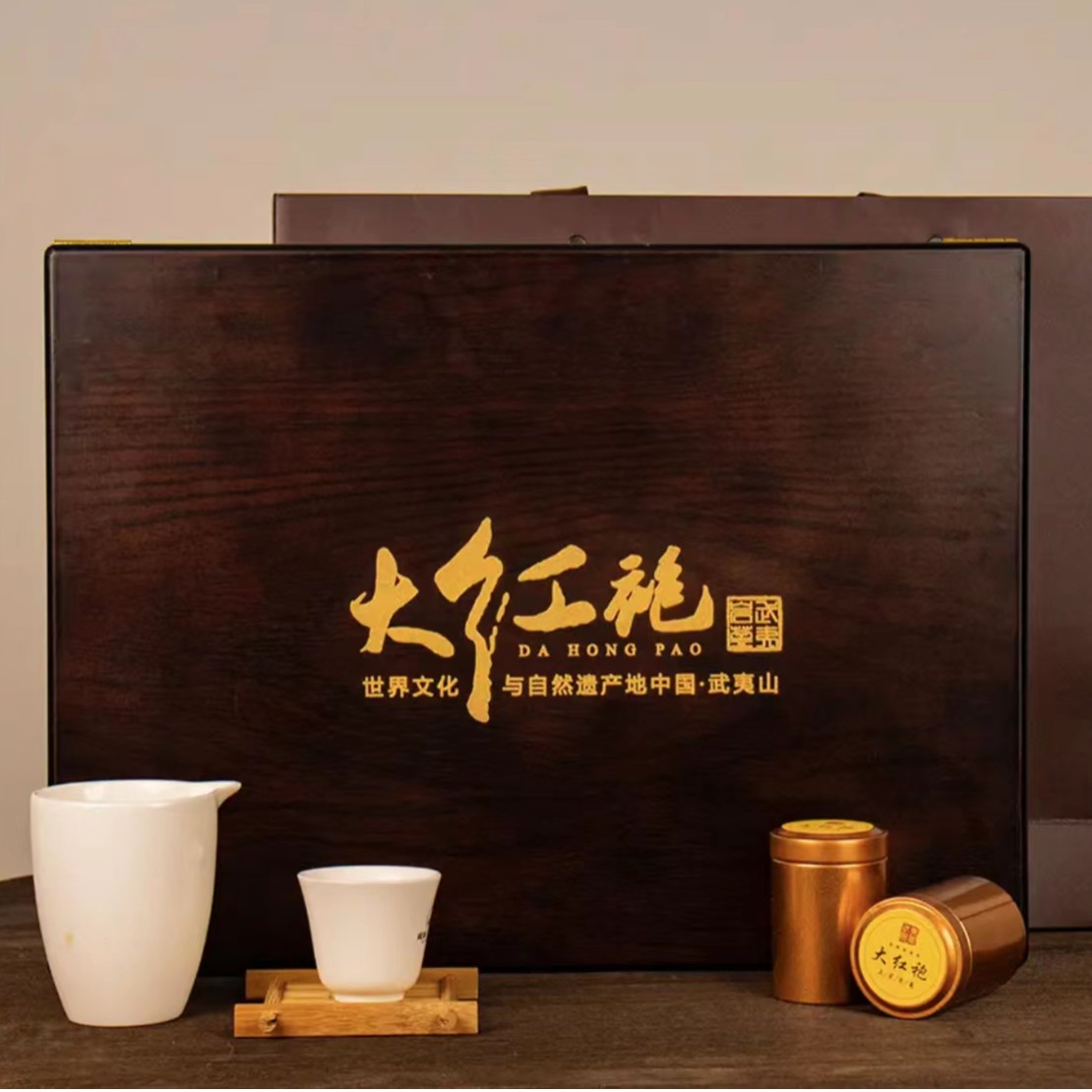 【京东包邮】黑檀木30罐茶叶礼盒装  福建岩茶大红袍