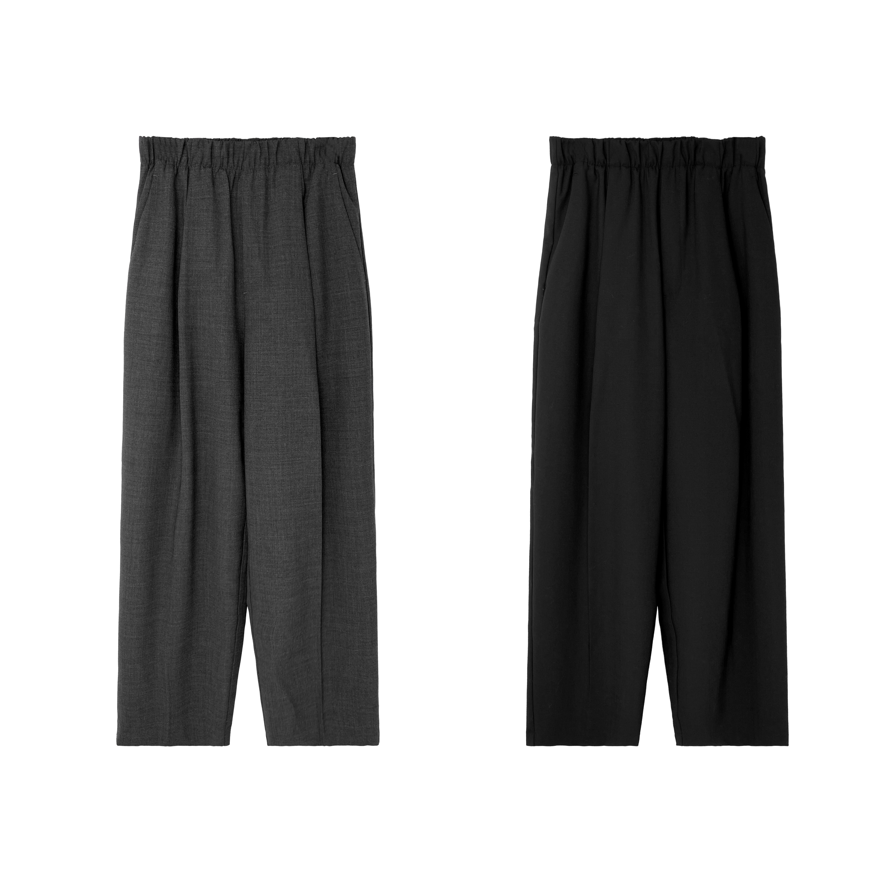 【松弛有度】百搭自由~300支精纺羊毛混纺松紧腰阔腿裤231178（2359）