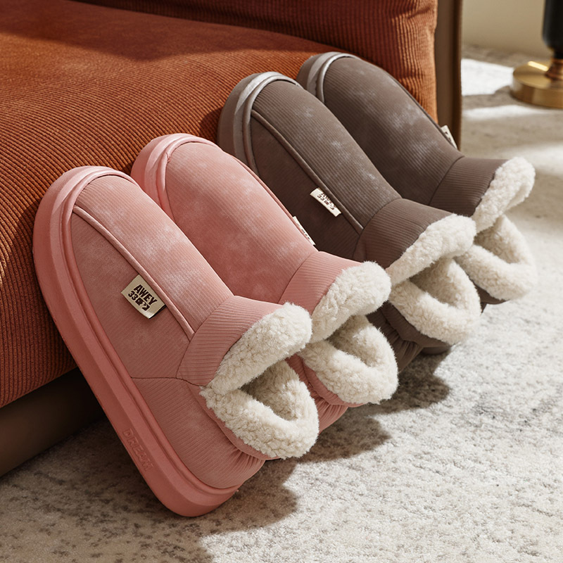 【清仓款】2023新款包跟棉拖鞋女冬天加绒加厚情侣居家外穿防滑高