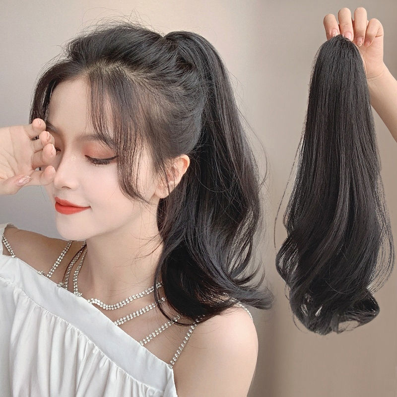 抓夹高马尾微卷女梨花卷发自然短款高马尾仿真发辫子短发尾马尾辫