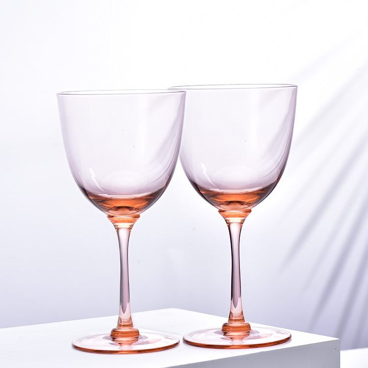 【2支装】粉色创意香槟杯无铅玻璃葡萄酒杯家用手工玻璃高脚杯