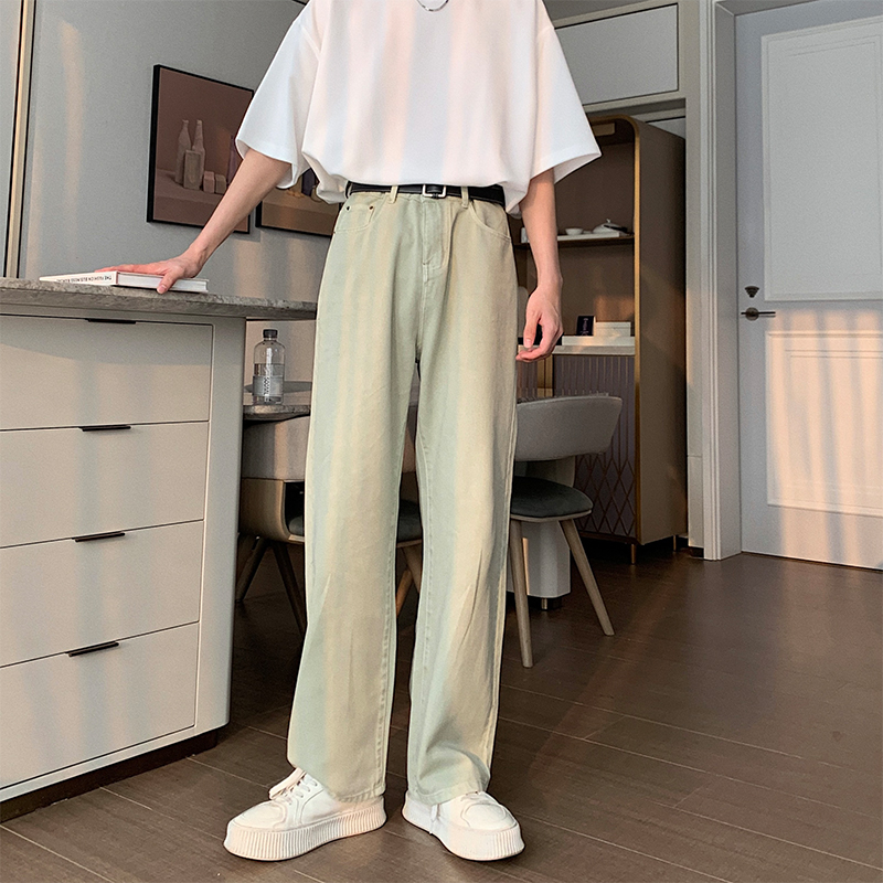 HUALUN Design【在仓现现】夏季韩版男士复古宽松直筒牛仔裤HL23309