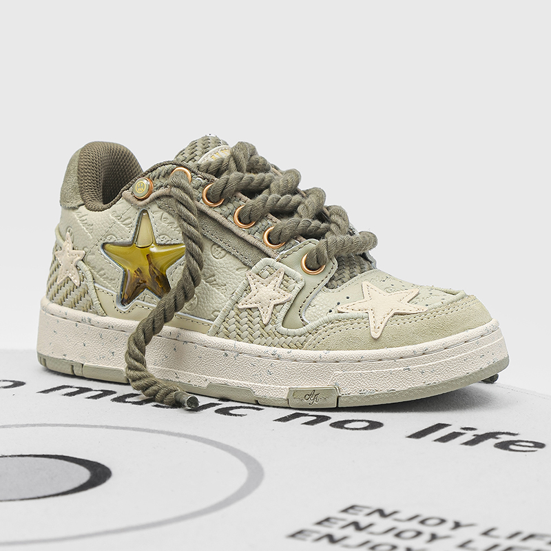 西湖龙井星星鞋同款联名国潮低帮增高板鞋男星星鞋美式复古鞋