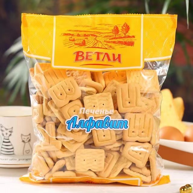 俄罗斯进口ВЕТAN韦得列牌动物型饼干400g/袋