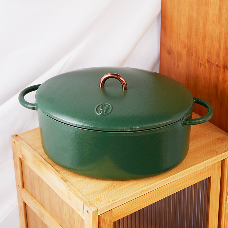 【出美国】31*24椭圆锅(G)铸铁珐琅锅