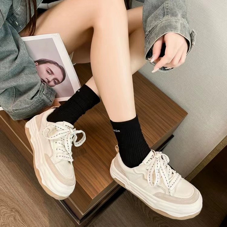 【珍姐断码特价】真皮小白鞋女厚底2023女鞋百搭面包休闲运动板鞋