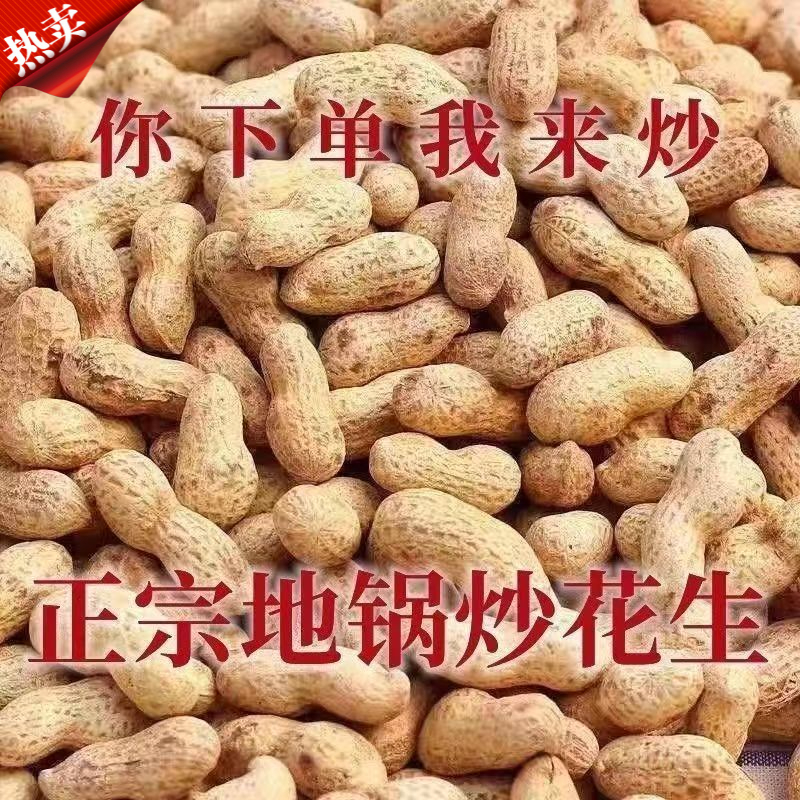 【2023年新货】美味铁锅炒花生原味熟花生带壳500g炒熟花生精选50g
