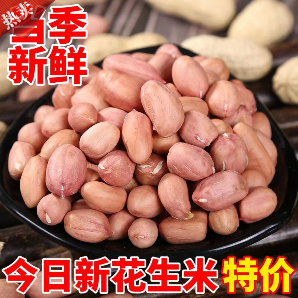 大降价现剥新花生米新货净重袋装500g粉皮新鲜大粒榨油花生米50g